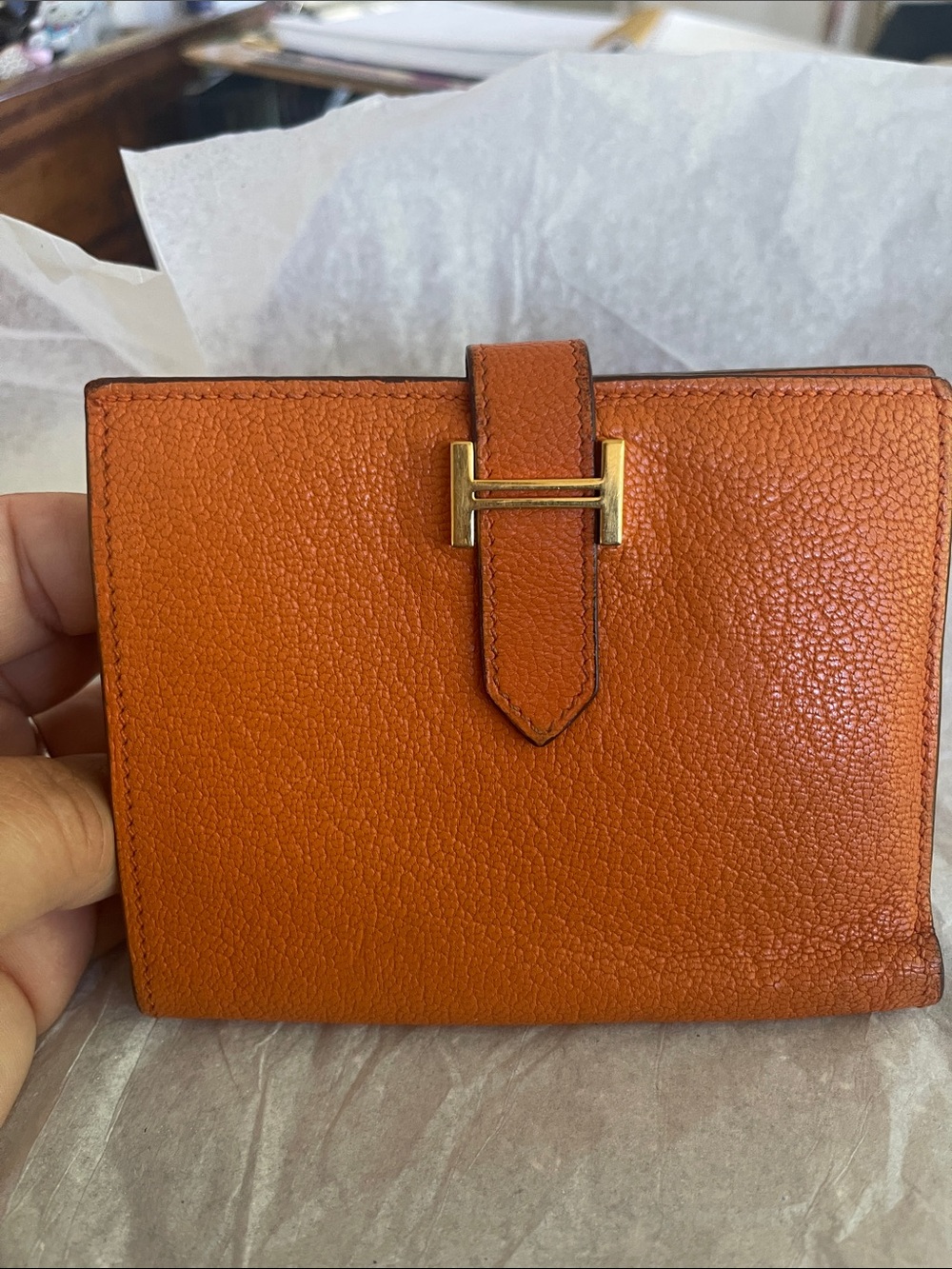 Hermes Chèvre Mysore Bearn compact wallet
